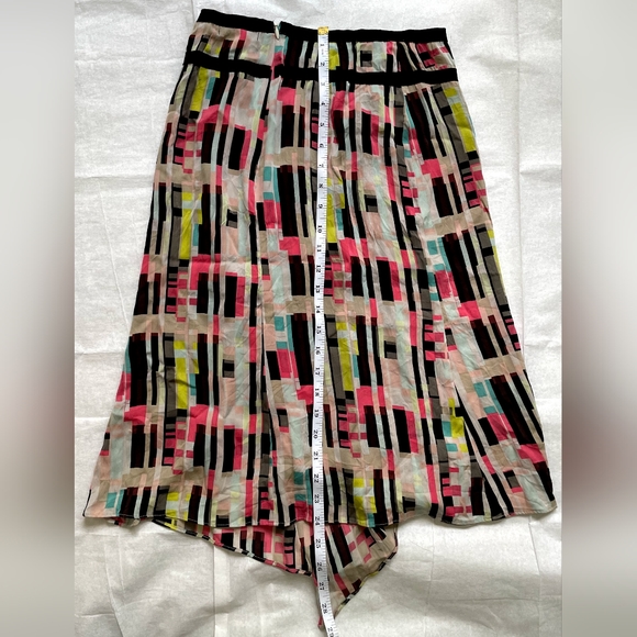 Philippe Adec Paris Size 2 Geometric Print Silk Skirt - Picture 5 of 6